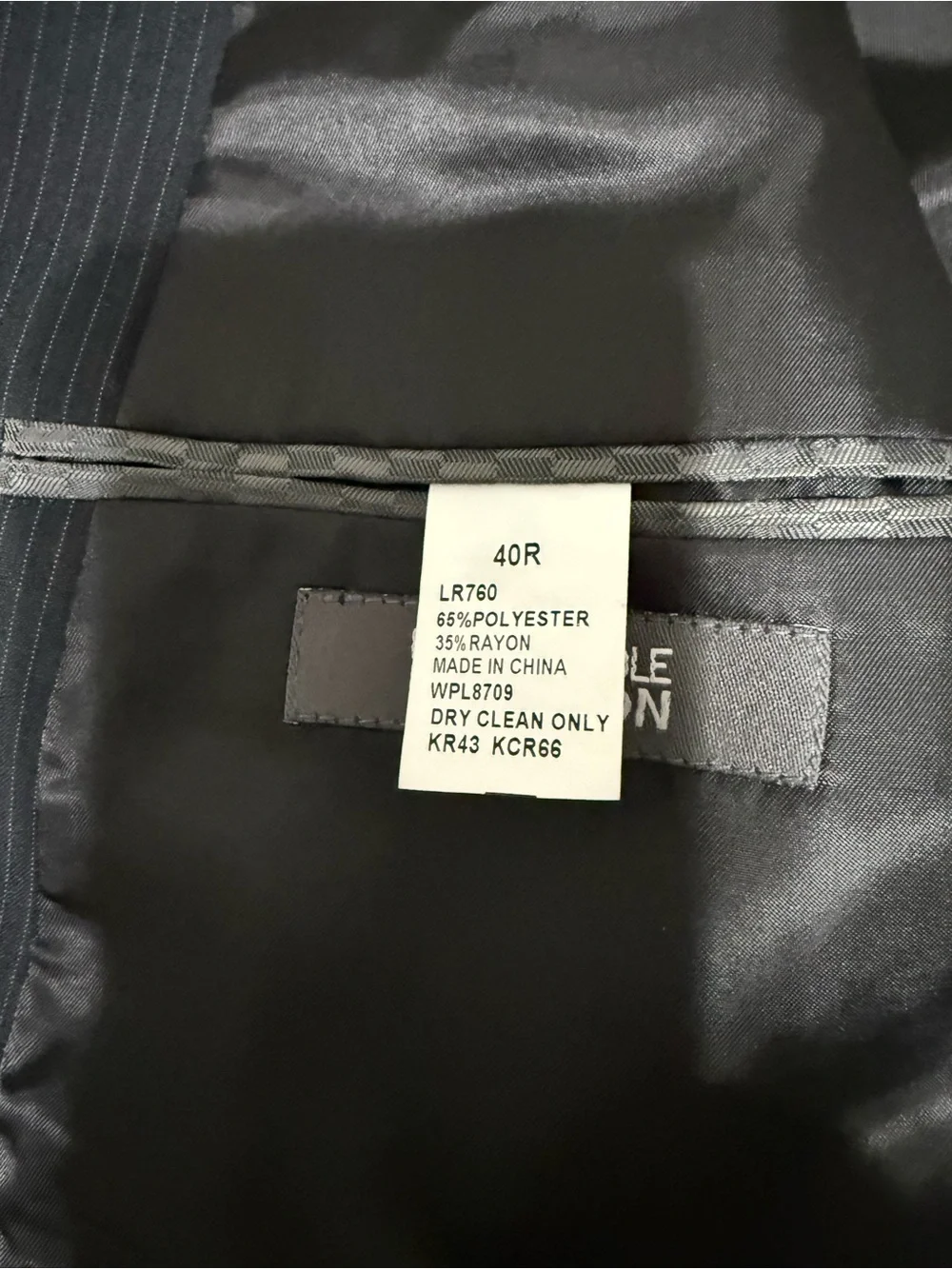 Kenneth Cole Men's Black Pinstripe Suit Jacket